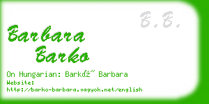 barbara barko business card